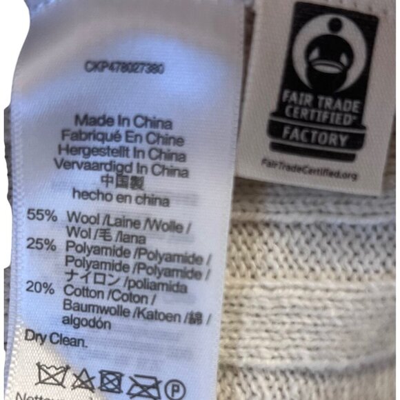 Madewell XS Wool Blend Ribbed Sweater Ivory Fair Trade - Picture 4 of 8